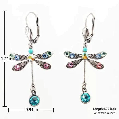 Elegantes Aretes Libélula Tallada