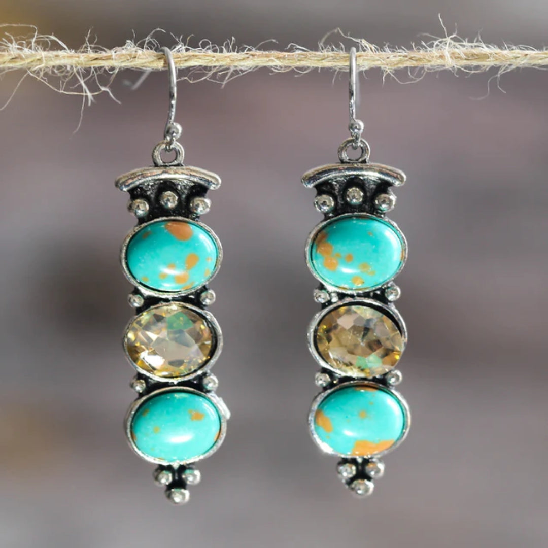 Aretes Piedras Turquesas Vintage