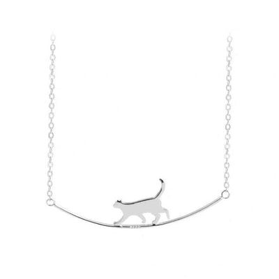 Collar Gato Trepador en Plata