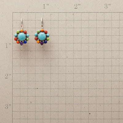 Aretes Redondos Turquesa Multicolor