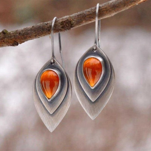 Aretes de Piedra Naranja Vintage