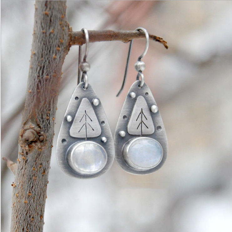 Aretes de Piedra Lunar Vintage