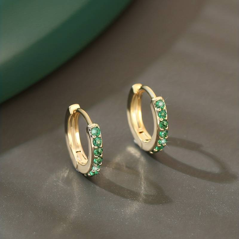 Aretes Cristales Verdes Elegantes