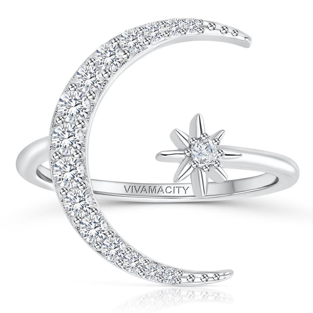 Anillo Luna y Estrella en Plata